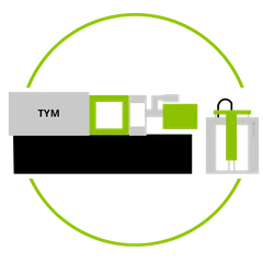 Horisontell injektionsmaskin